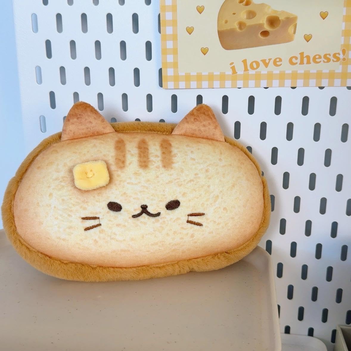 Cute Cat Toast Plush Pencil Case Large Capacity Pen Pouch