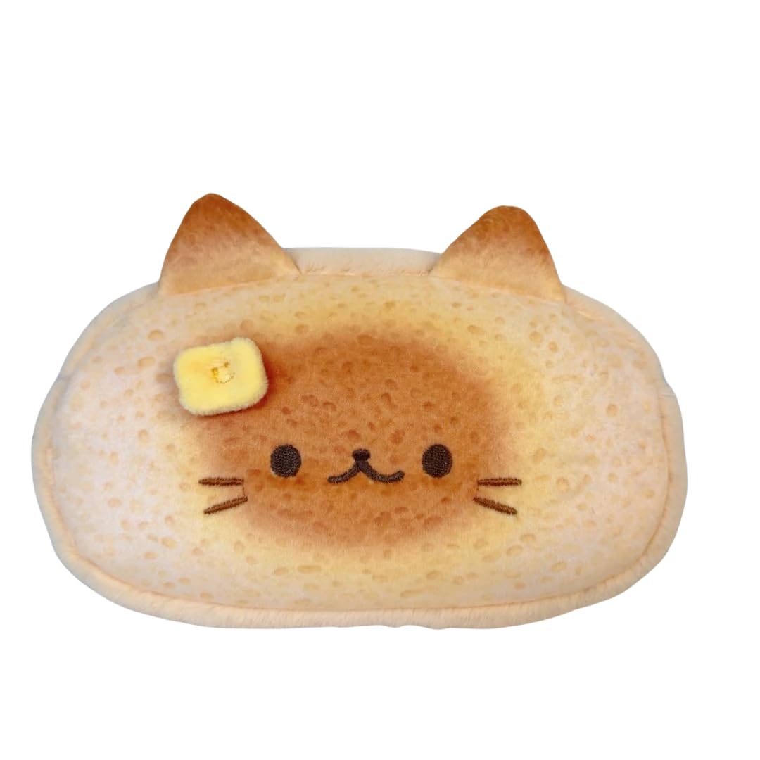 Cute Cat Toast Plush Pencil Case Large Capacity Pen Pouch