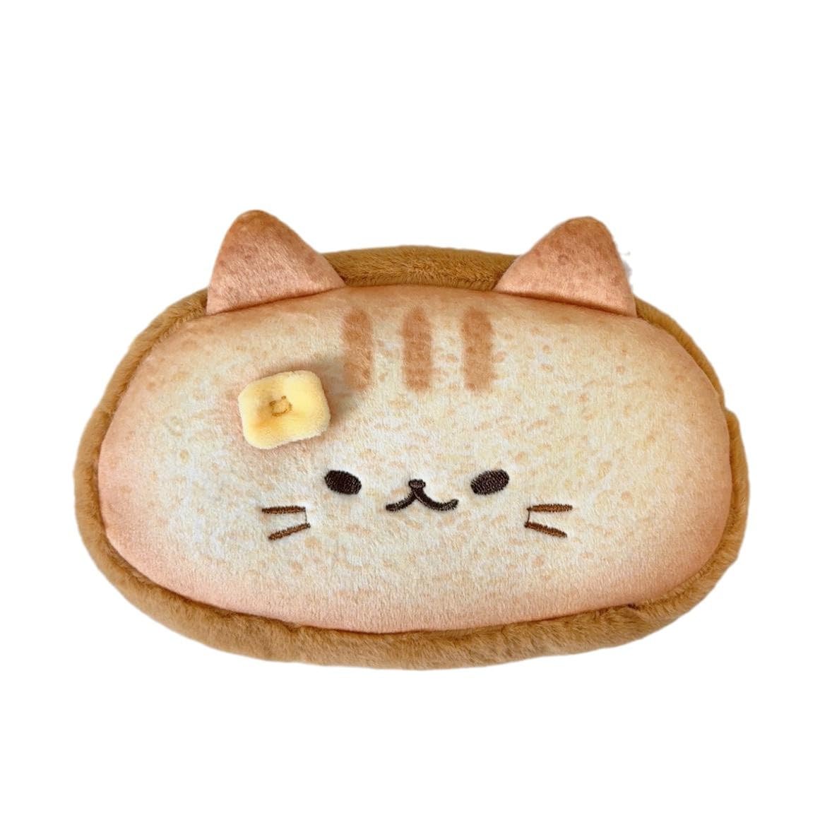 Cute Cat Toast Plush Pencil Case Large Capacity Pen Pouch