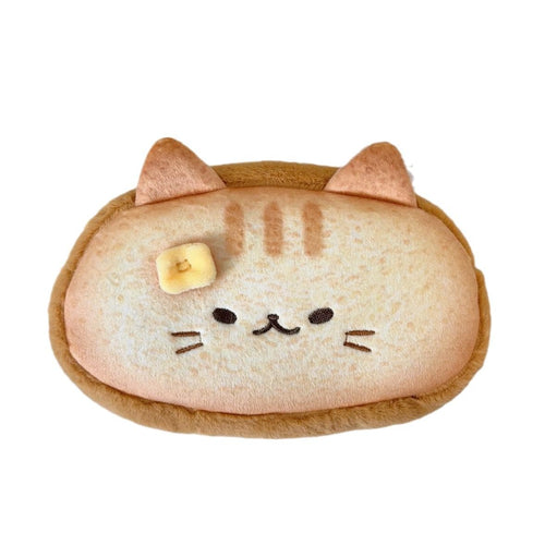 Cute Cat Toast Plush Pencil Case Large Capacity Pen Pouch
